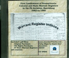 First Landowners of PA: Colonial and State Warrant Registers in PA Archives
