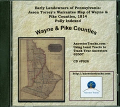 Jason Torrey's Warrantee Map of Wayne & Pike Counties, 1814