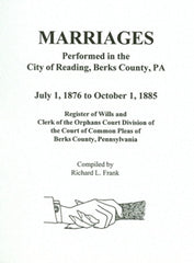 Marriages Performed in the City of Reading