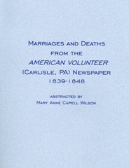 Marriages and Deaths from the American Volunteer Newspaper