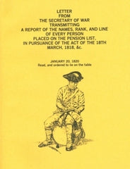 1820 Letter from the Secretary of War