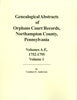 Genealogical Abs. of OC Records, Northampton Co., PA, Vol.1