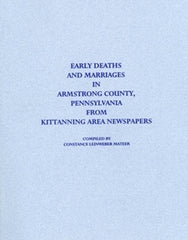 Early Deaths & Marriages in Armstrong County, PA