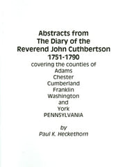 Abstracts from The Diary of the Rev. John Cuthbertson