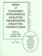 Index of Surnames Appearing in Hazleton Newspapers, Part VII