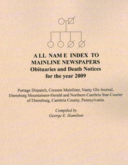 All Name Index to Mainline Newspapers - Obituaries and Death Notices  for the Year 2009
